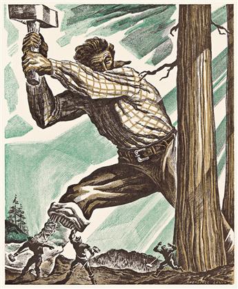 THE MEAD SALES COMPANY Group of Ten Prints from the Paul Bunyan Campaign Collection.